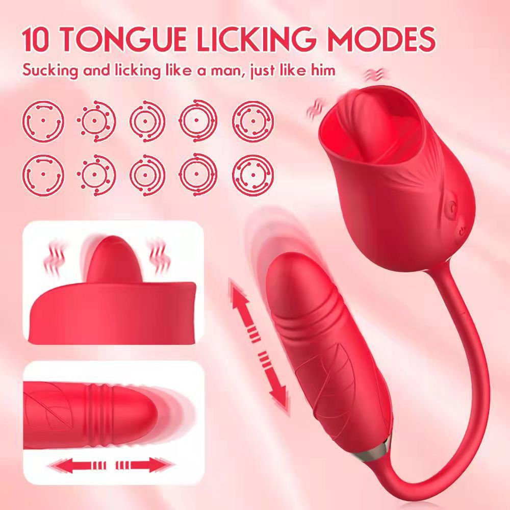 Double-headed Tongue Licking Vibration Retractable Female Products