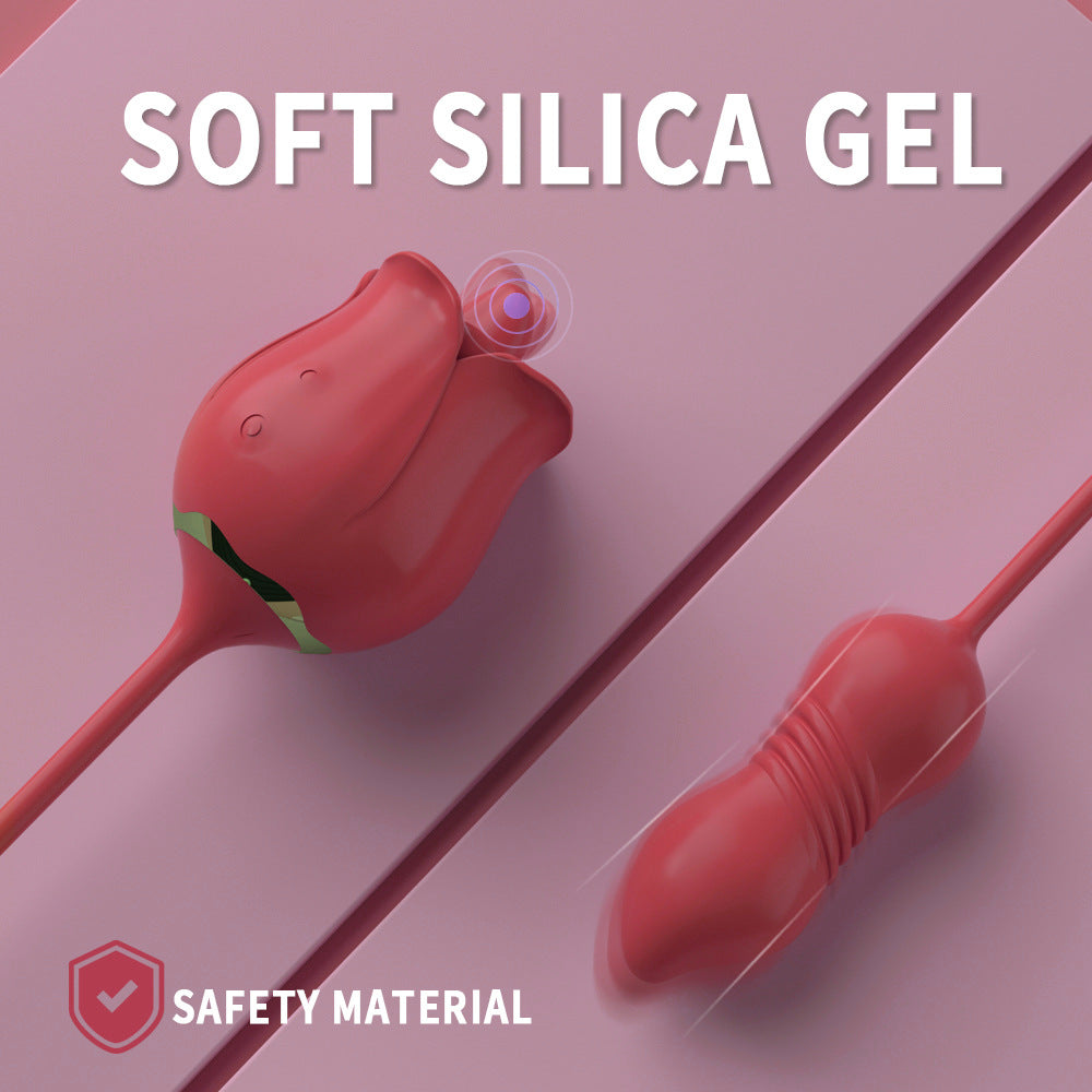 Rose Tongue Licking Vibration Girls Telescopic Supplies