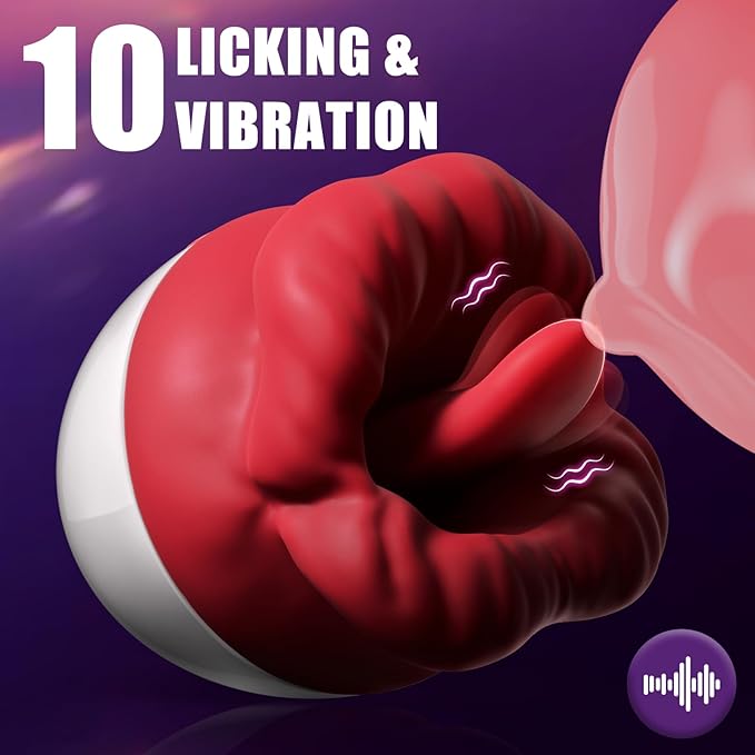 Rose Sex Toys Vibrator For Women - Adult Toys With 10 Vibrating & 10 Tongue Licking Modes, Nipple Toys Clitoral Vibrator G-Spot Vibrators, Adult Sex Toys