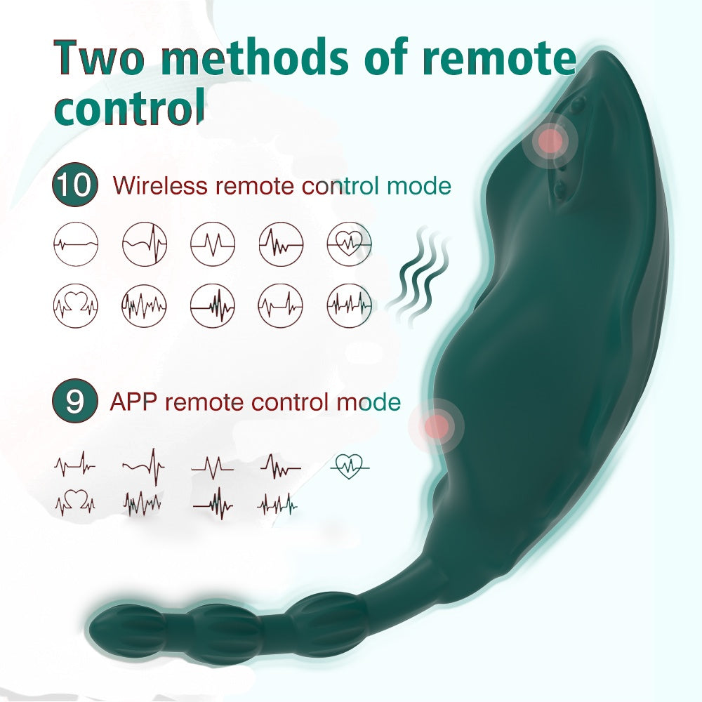 Liquid Silicone Remote&APP Panty Vibrator- With 10 Modes Recharge Vibrating Panties With Anal- Vibrator-Toy For Women Couples