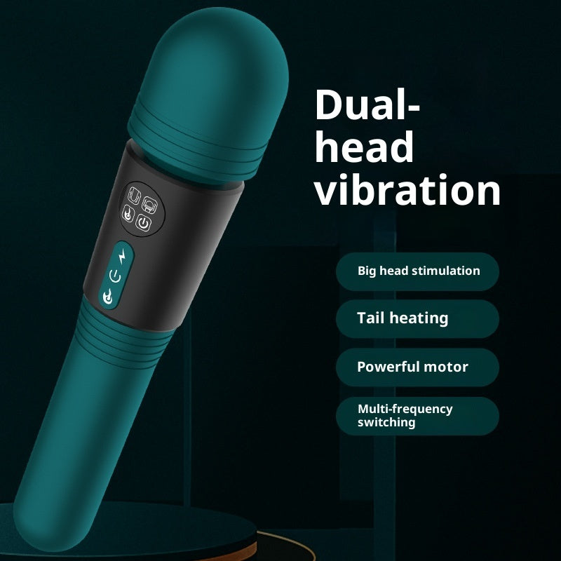 Double-headed AV Wand LCD Screen Female Warming Vibrating Wand Rechargeable